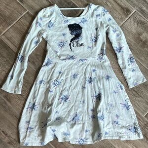 Disney Frozen‎ Elsa Dress Long Sleeve Snowflake Print Girls Size 7/8